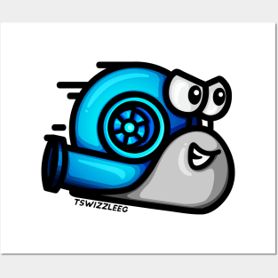 Turbo Snail - Gray/Deep Blue Posters and Art